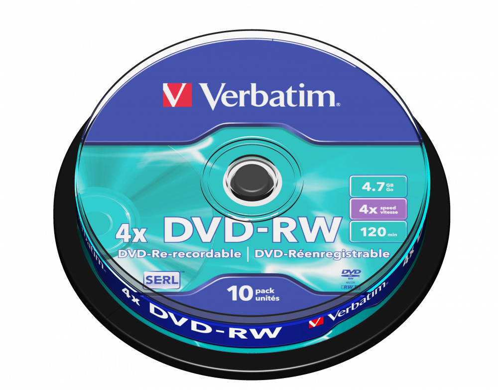 Re-recordable Disk DVD Verbatim With Single Box