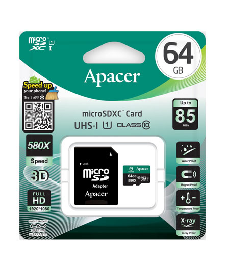 Apacer MicroSD 64GB Class 10 UHS-I